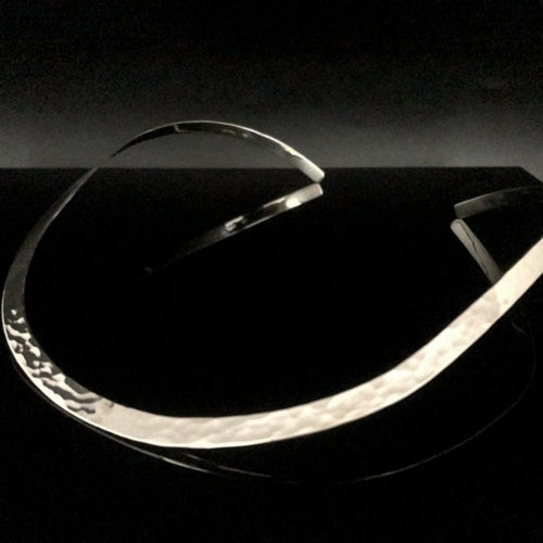 Hand Hammered Sterling Silver Collar Necklace