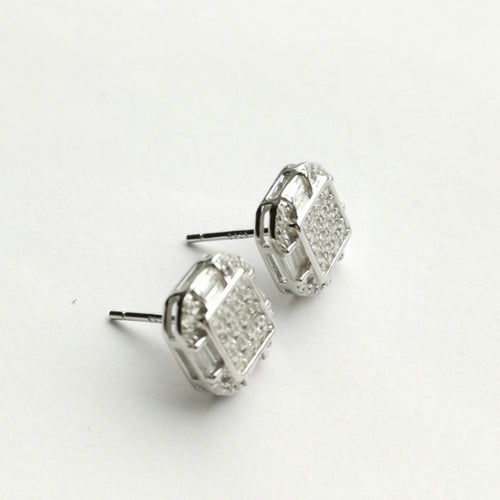 Art Deco Styled Earrings in Sterling Silver and CZ