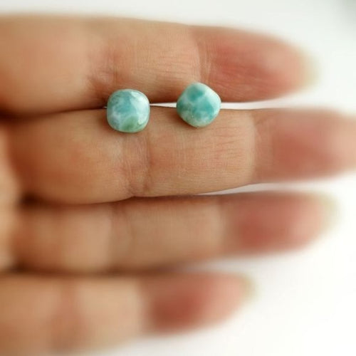 Modernist Larimar Stud Earrings