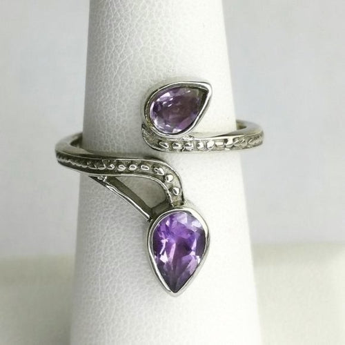 Amethyst "Vine"  Ring in Sterling Silver