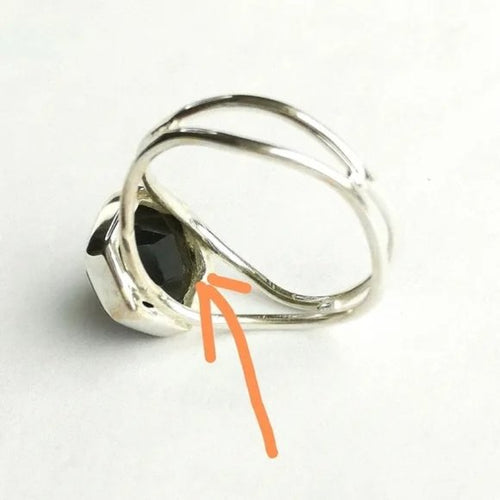 Geometric Black Onyx Ring in Sterling Silver