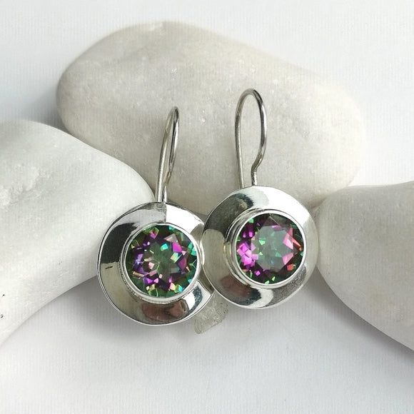 Modernist Mystic Topaz in Sterling Silver Earrings