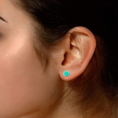 Turquoise Ball Earrings on Sterling Silver Studs 6mm