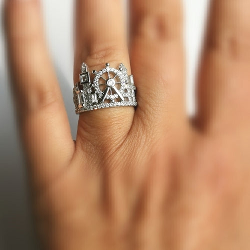 London Skyline Ring in Sterling Silver and CZ