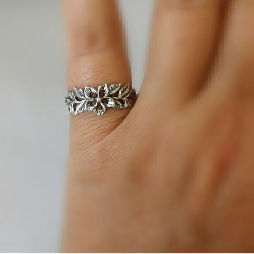 Sterling Silver Flower Band Ring