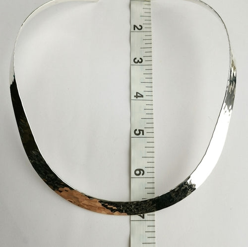 Hand Hammered Sterling Silver Collar Necklace