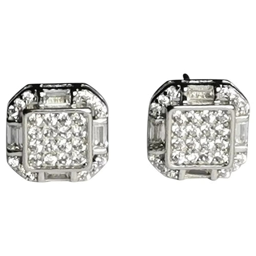 Art Deco Styled Earrings in Sterling Silver and CZ