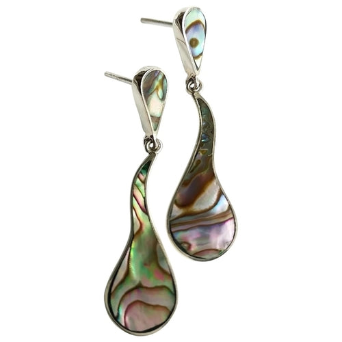 Abalone Shell Dangle Earrings in Sterling Silver