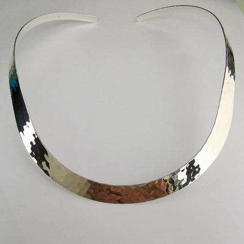 Hand Hammered Sterling Silver Collar Necklace