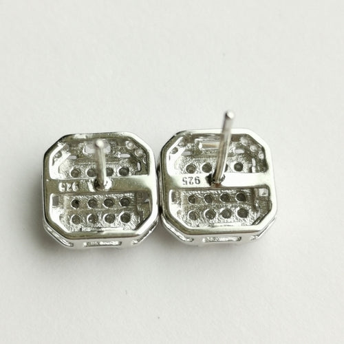 Art Deco Styled Earrings in Sterling Silver and CZ