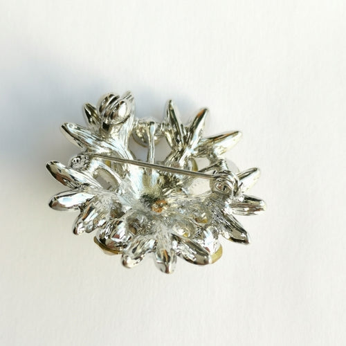 Retro Mid Century Modern Crystal Cluster Brooch