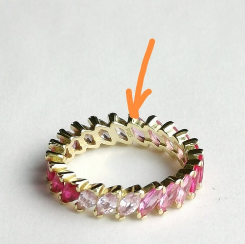 Pink Spinel Eternity Band Ring in 14k Gold Vermeil