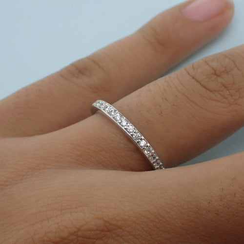 White Sapphire Eternity Ring Stacking Band