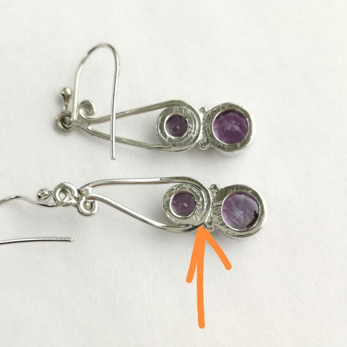 Bohemian Lavender Amethyst Dangle Drop Earrings in Sterling Silver