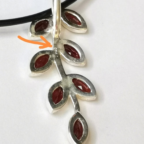 Garnet Branch Pendant Necklace in Sterling Silver