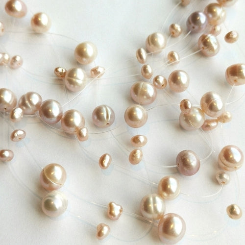 Blush Pink Freshwater Pearl Illusion Necklace