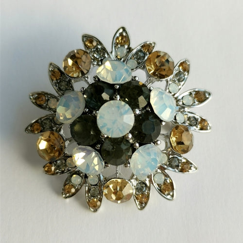 Retro Mid Century Modern Crystal Cluster Brooch