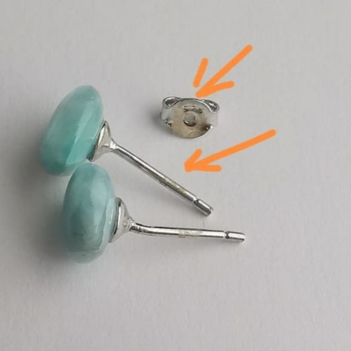 Modernist Larimar Stud Earrings