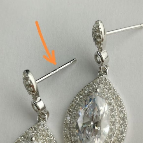 Art Deco Marquise Drop Earrings in CZ and Stering Silver