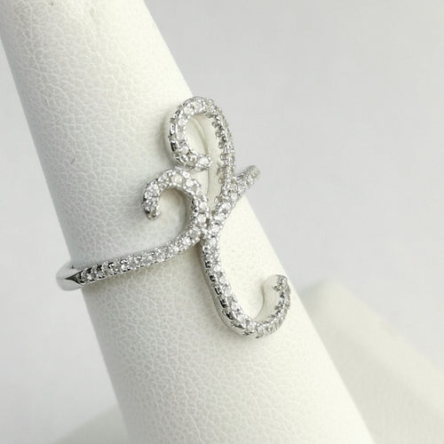 CZ "Curls" Cocktail Ring in Sterling Silver