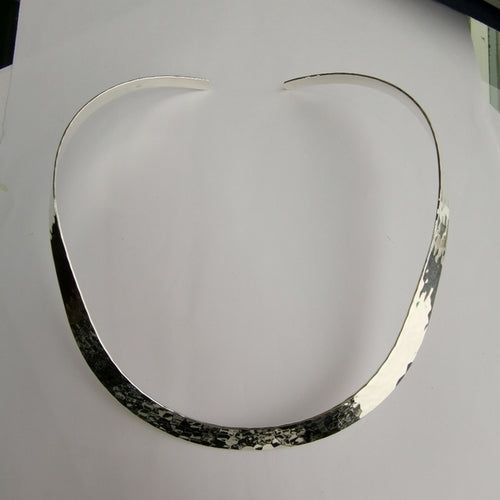 Hand Hammered Sterling Silver Collar Necklace