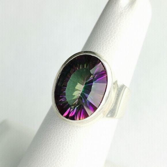 8ct Mystic Topaz Statement Ring in Sterling Silver