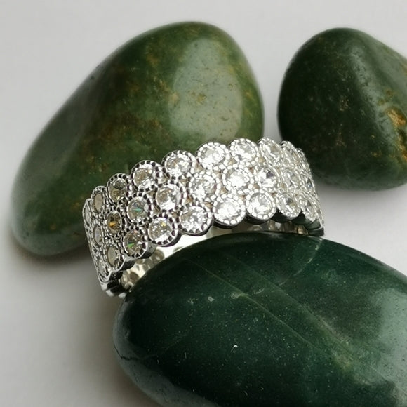 Deluxe CZ Eternity Ring in Sterling Silver