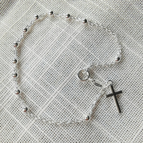 Decade Rosary Prayer Bracelet with Cross Charm