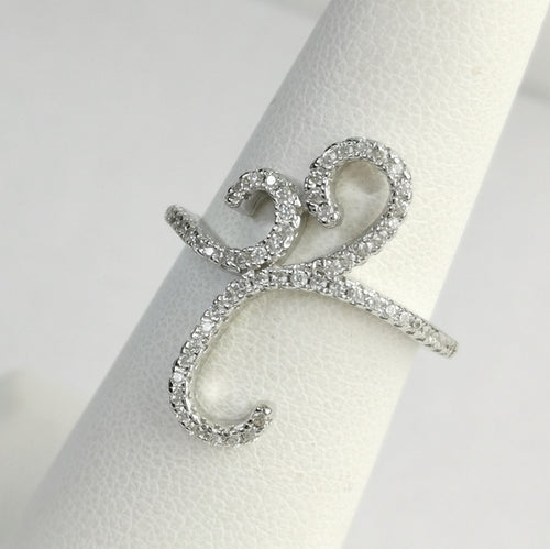 CZ "Curls" Cocktail Ring in Sterling Silver