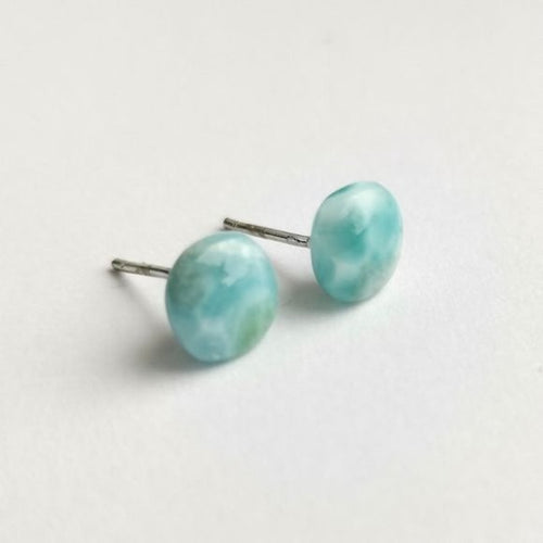 Modernist Larimar Stud Earrings