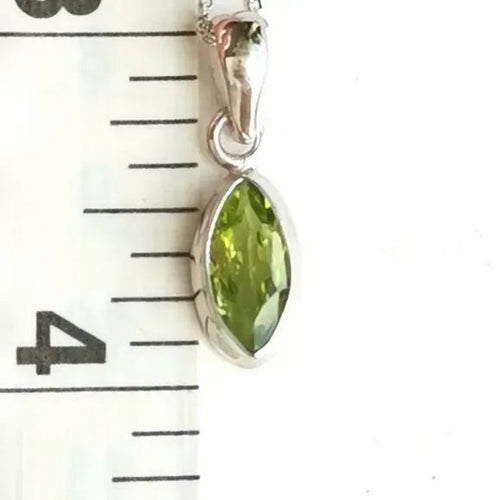 Marquise Peridot Pendant Necklace in Sterling Silver