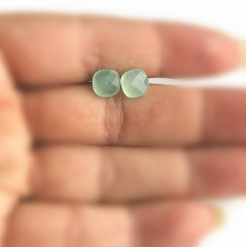 Aqua Chalcedony Stud Earrings on Sterling Silver Post