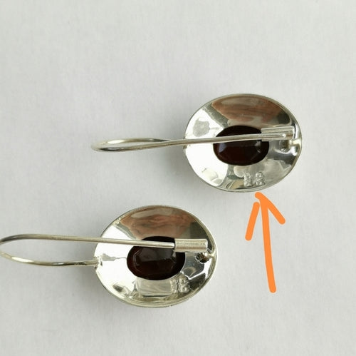 Garnet Drop Earrings in Sterling Silver