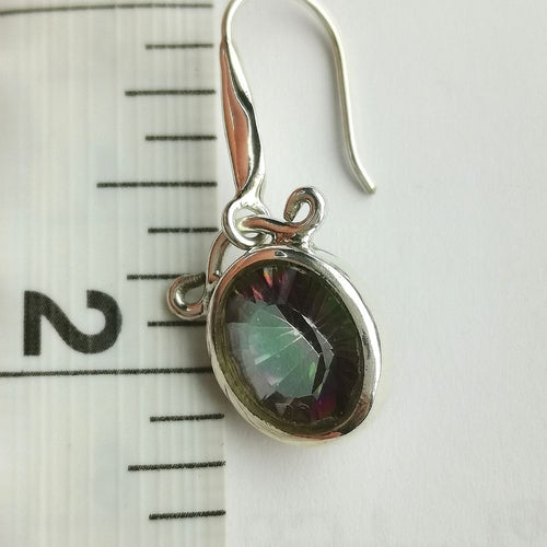 Mystic Topaz sterling silver dangle drop earrings