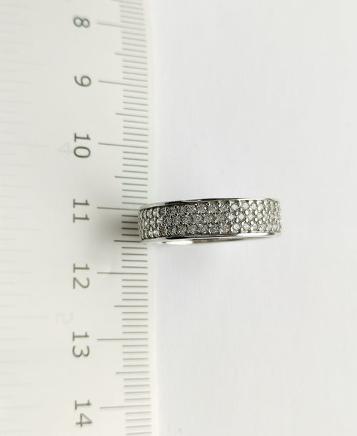 White Sapphire Eternity Band Ring in Sterling Silver