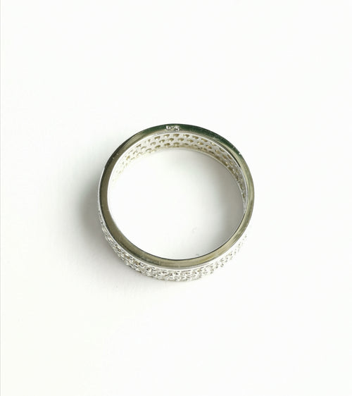 White Sapphire Eternity Band Ring in Sterling Silver