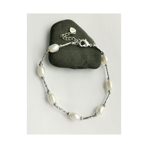 White freshwater Pearl Sterling Silver Bracelet