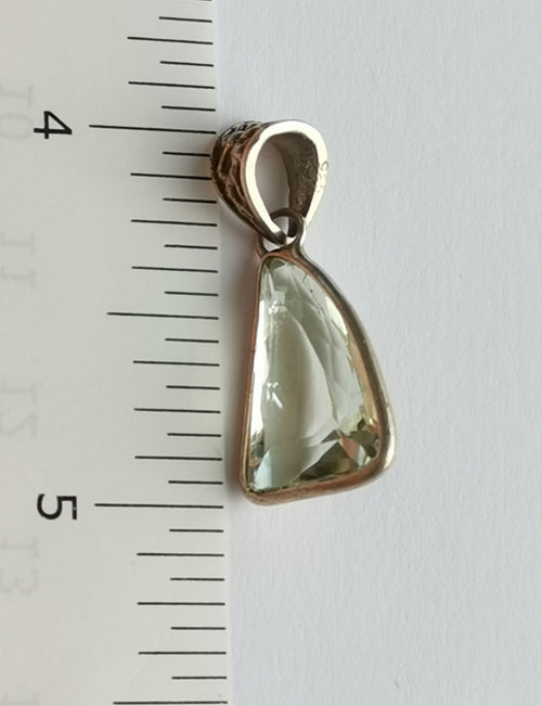 Modernist Green Amethyst Pendant Necklace