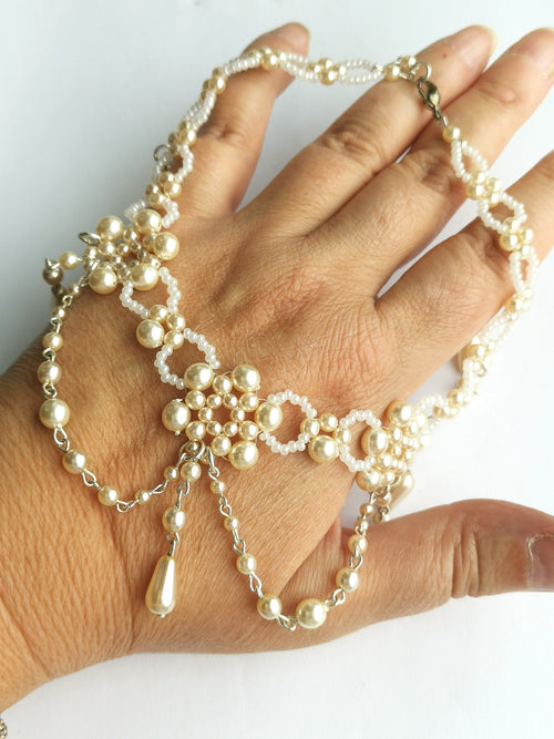 Vintage Czech Pearl Crystal Choker Necklace